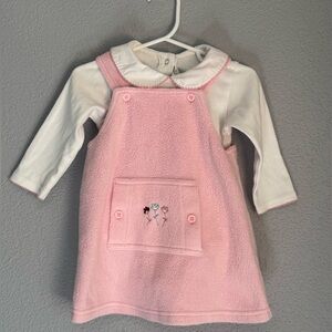 Vintage 90s Gymboree 2 Piece Shirt And Romper/Dress Girls Size 12-18m Floral